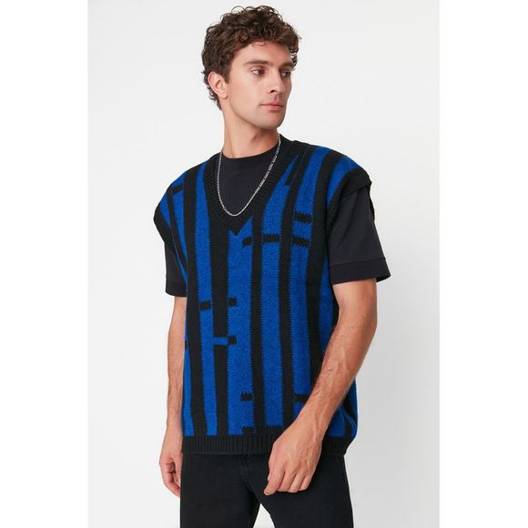 NWT Trendyol Men Oversize V Neck Knitwear Sweater - Picture 3 of 8